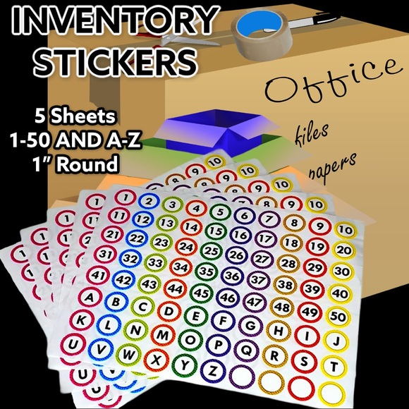 Office Inventory Stickers 15 Az 5 Sheets Clearance Poshmark